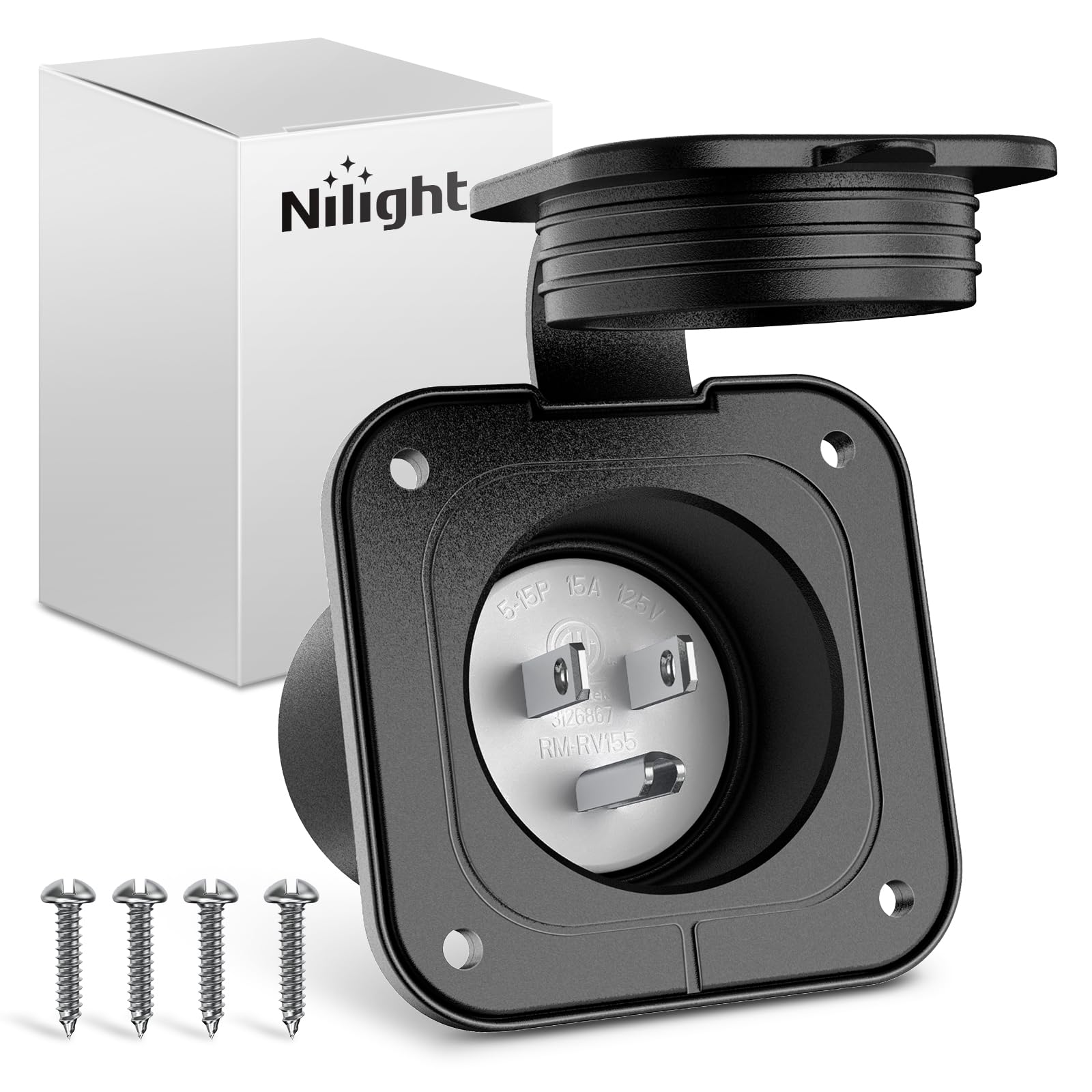 Entrada De Alimentación Nilight 15a 125v Entrada Con Bridas Nema 5-15p Etl - Venta Internacional.