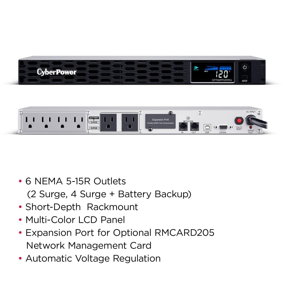 Foto 5 pulgar | Ups Cyberpower Cp700pfcrm1u Pfc Sinewave 700 Va/400 W, 6 Salidas - Venta Internacional.