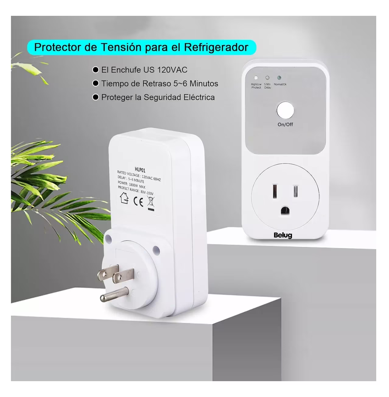 Foto 3 pulgar | Protector Voltaje Refrigerador Lavadora Doméstico Belug, 2 Pcs Blanco