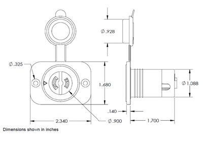 Foto 2 | Combinación De Receptáculo Y Enchufe Marinco 12vcps2 2 2 Wire Connectpro - Venta Internacional.