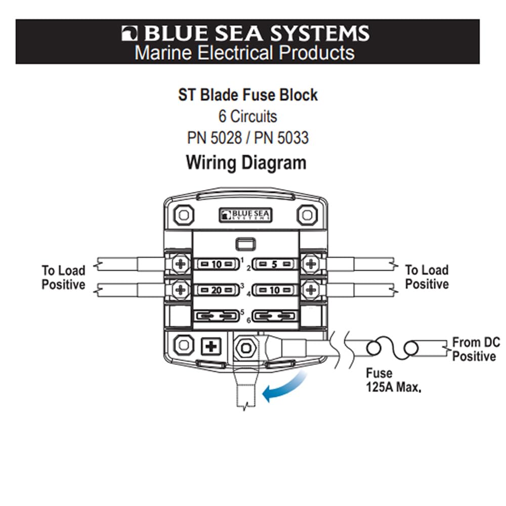 Foto 4 pulgar | Bloque De Fusibles Blue Sea Systems 5033 St Blade 6 Circuit - Venta Internacional.