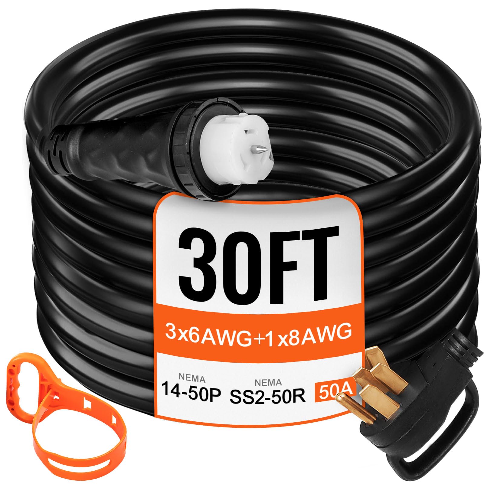 Cable De Extensión Para Generador Vevor, 30 Pies, 50 A, Nema 14-50p, Twist Lock - Venta Internacional.