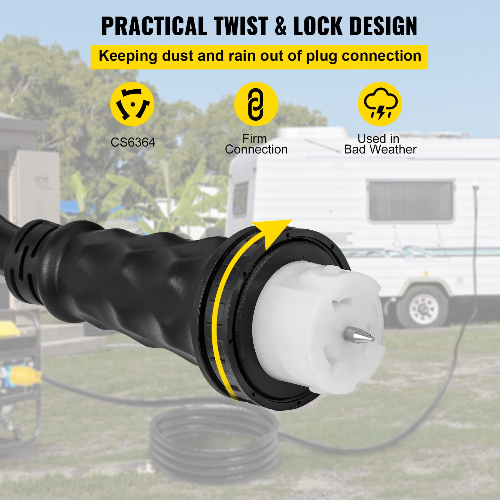 Foto 5 | Cable De Extensión Para Generador Vevor, 50 Pies, 50 Amperios, 125 V/250 V - Venta Internacional.