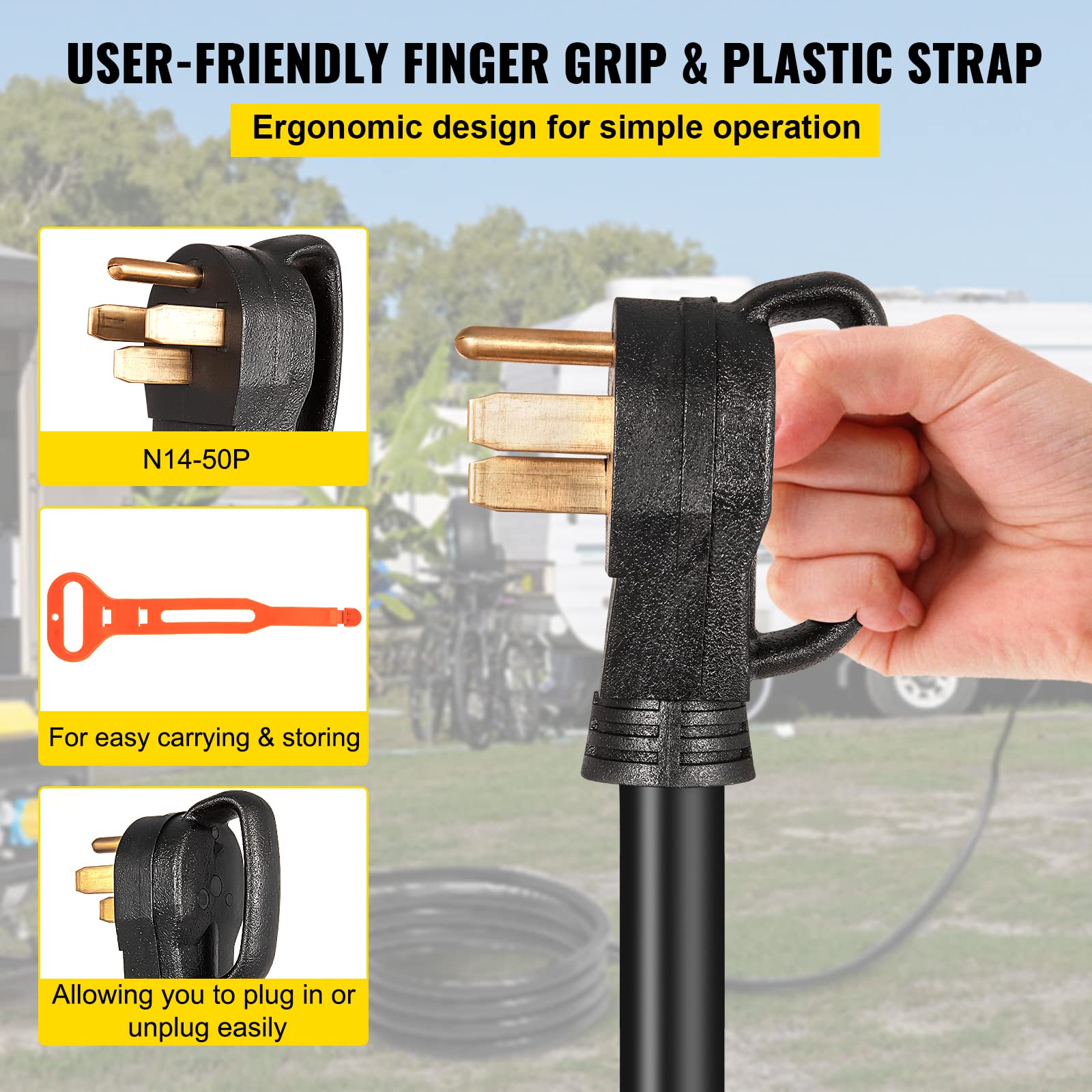 Foto 7 pulgar | Cable De Extensión Para Generador Vevor, 50 Pies, 50 Amperios, 125 V/250 V - Venta Internacional.