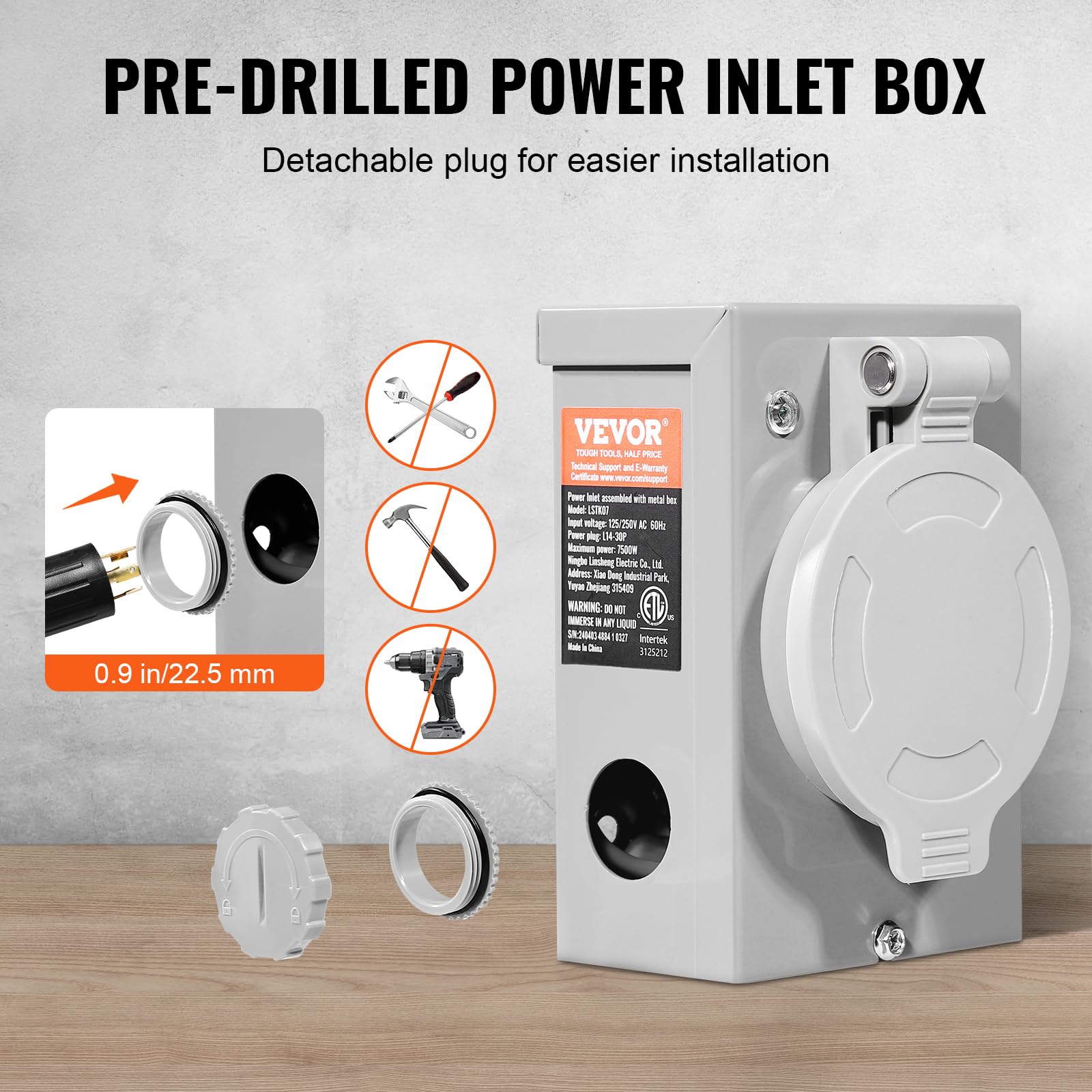 Foto 4 pulgar | Kit De Cable De Generador Y Caja De Entrada De Alimentación Vevor 30 A 40 Pies - Venta Internacional.