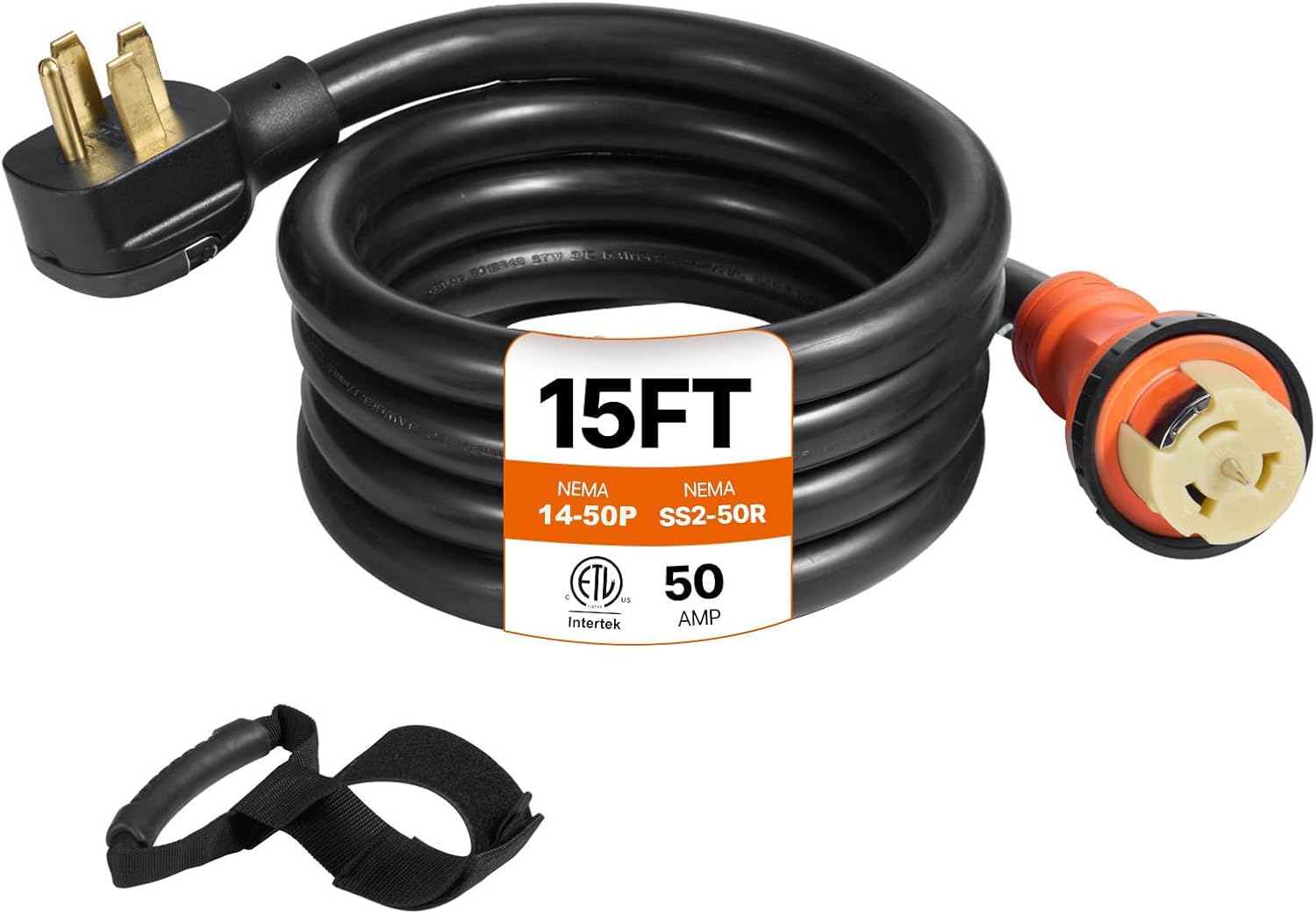 Foto 1 | Cable De Extensión Para Generador Vevor, 50 Amperios, 15 Pies, 1200 W, 125/250 V - Venta Internacional.