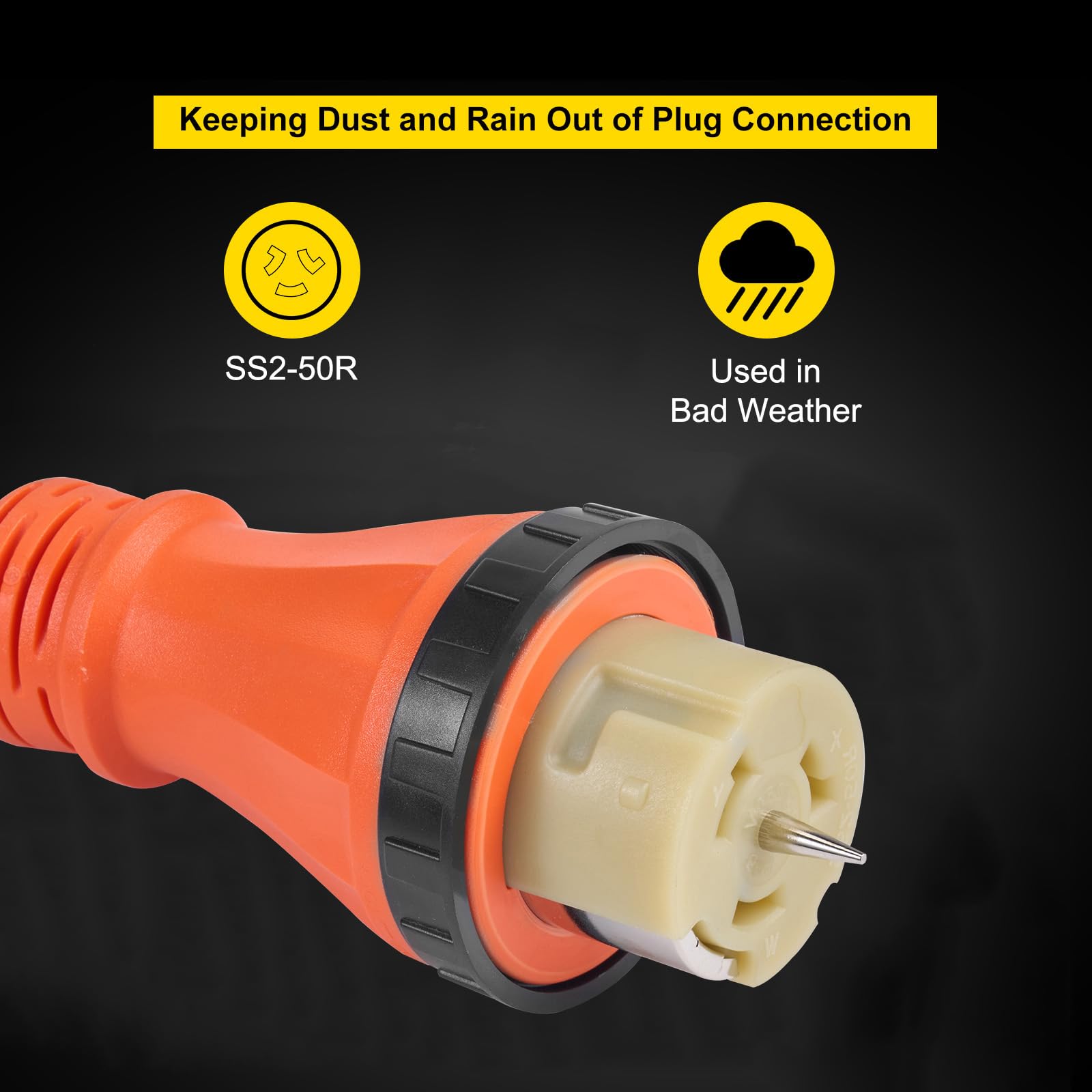 Foto 4 | Cable De Extensión Para Generador Vevor, 50 Amperios, 15 Pies, 1200 W, 125/250 V - Venta Internacional.