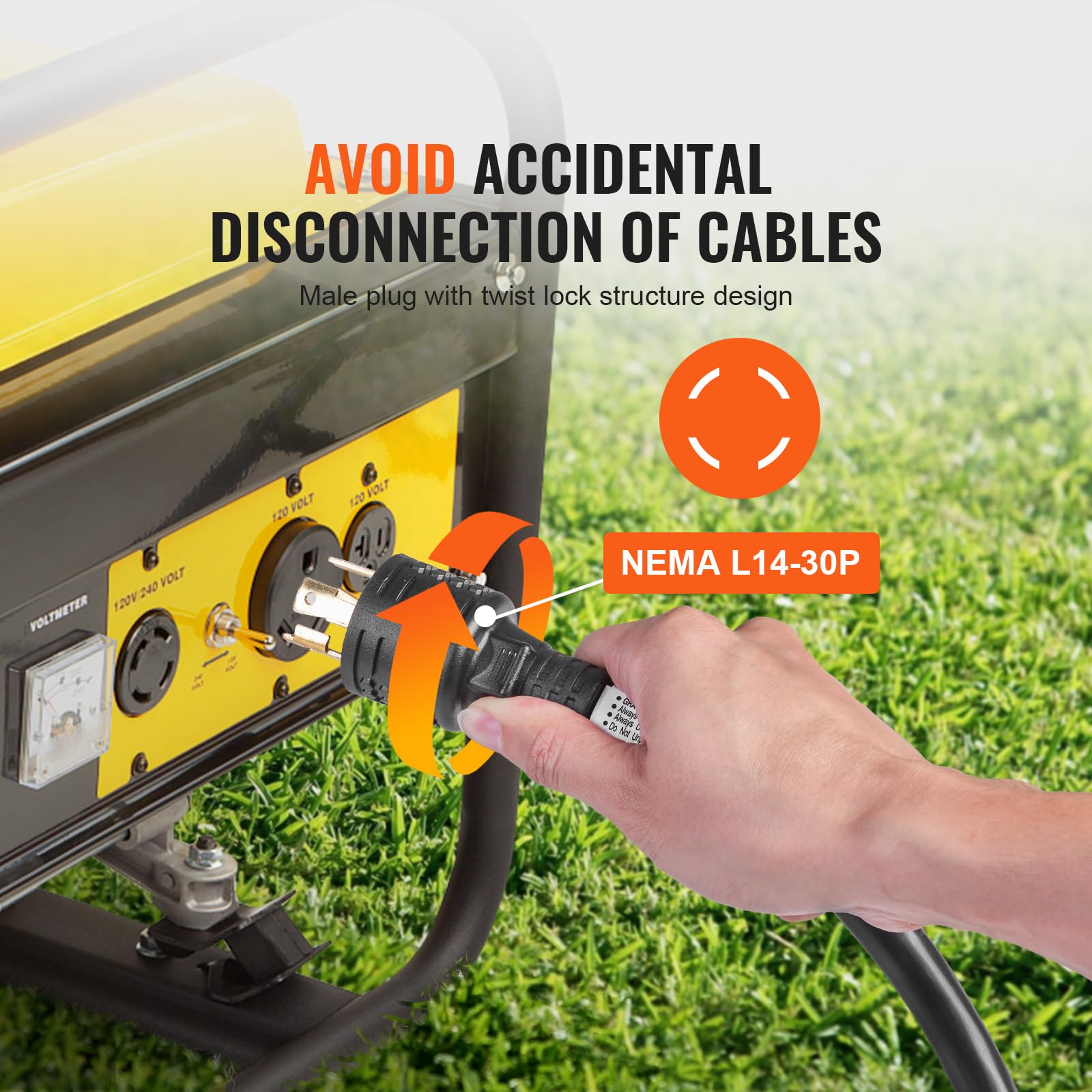 Foto 4 | Cable De Extensión Vevor La047b/la052ma, 30 Amperios, 25 Pies, 125 V, 3750 W - Venta Internacional.