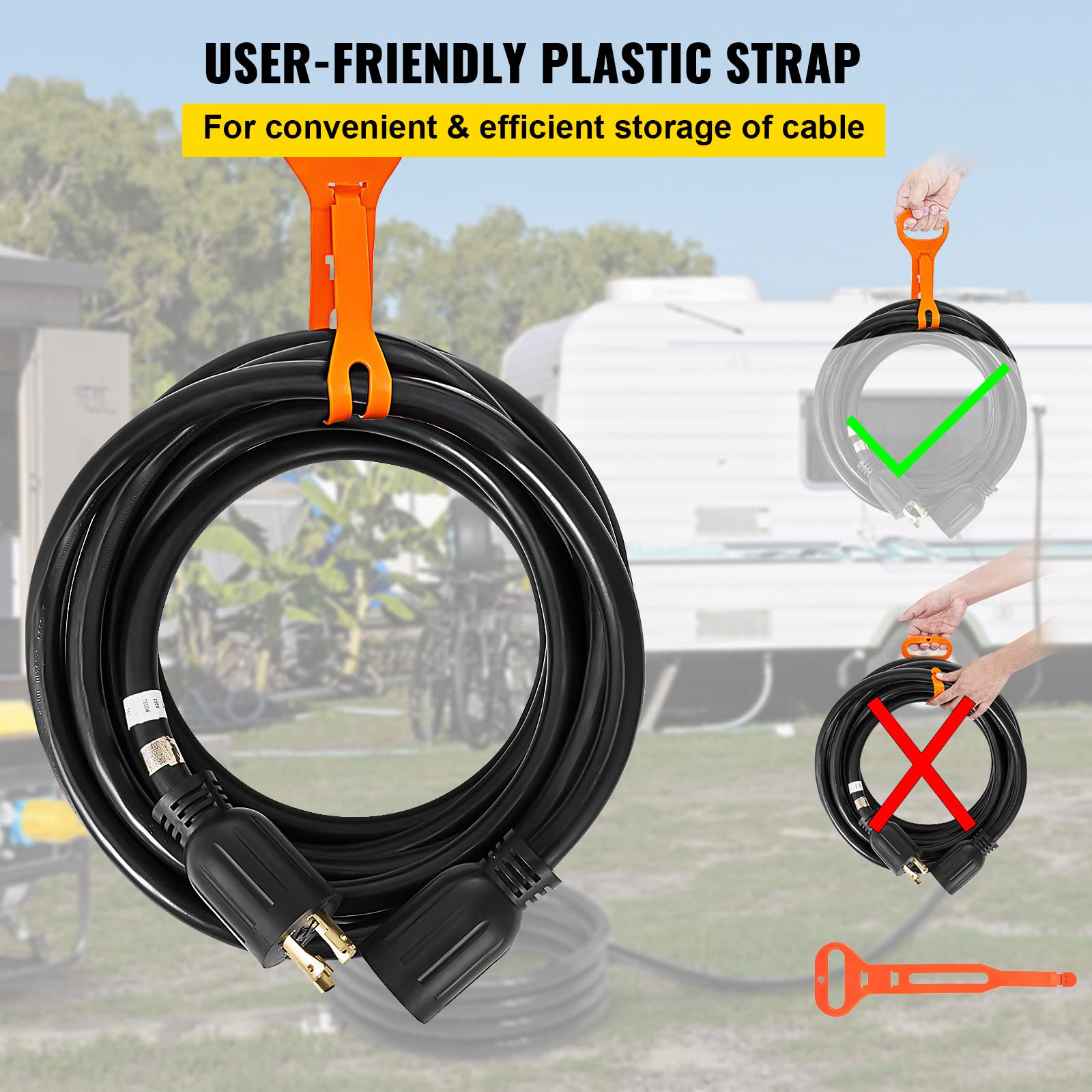 Foto 7 pulgar | Cable De Extensión Para Generador Vevor, 40 Pies, 30 A, 7500 W, Calibre 10, 4 Pro - Venta Internacional.