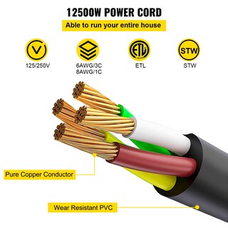 Foto 3 | Cable De Extensión Para Rv Vevor, 25 Pies, 50 A, Nema N14-50p A N14-50r 125/250 V - Venta Internacional.