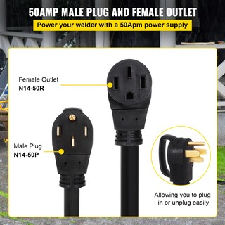Foto 5 | Cable De Extensión Para Rv Vevor, 25 Pies, 50 A, Nema N14-50p A N14-50r 125/250 V - Venta Internacional.