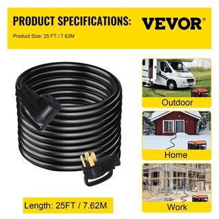 Foto 7 | Cable De Extensión Para Rv Vevor, 25 Pies, 50 A, Nema N14-50p A N14-50r 125/250 V - Venta Internacional.
