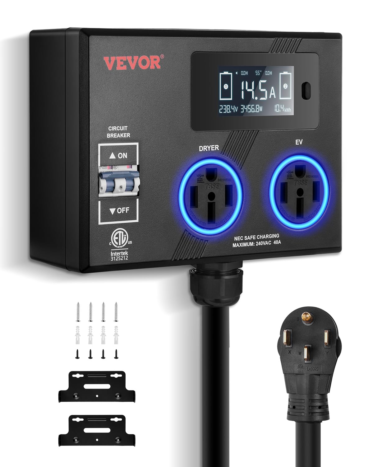 Foto 2 pulgar | Divisor De Potencia Vevor Nema Para Secadora Y Ev 240v 44a/40a - Venta Internacional.