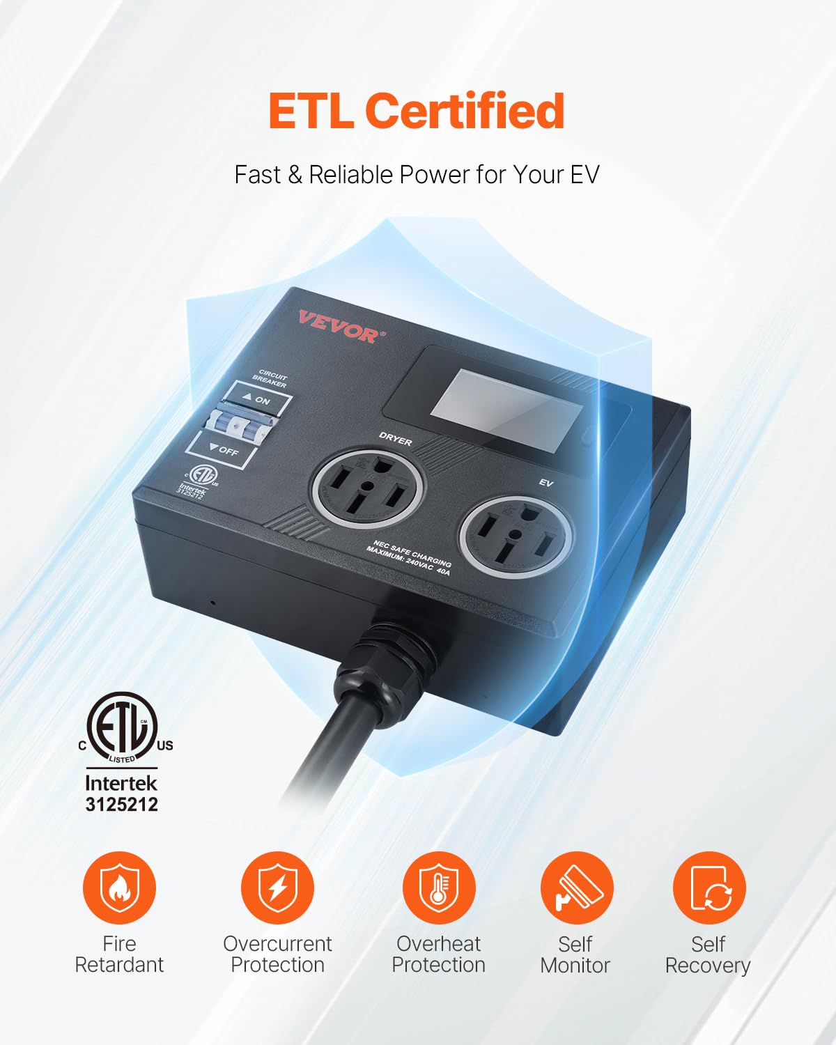 Foto 3 pulgar | Divisor De Potencia Vevor Nema Para Secadora Y Ev 240v 44a/40a - Venta Internacional.