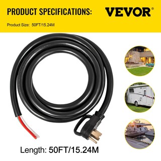 Foto 6 | Cable De Extensión Para Generador Vevor, 50 Pies, 50 A, Calibre 6, Stw 6/3+8/1 - Venta Internacional.