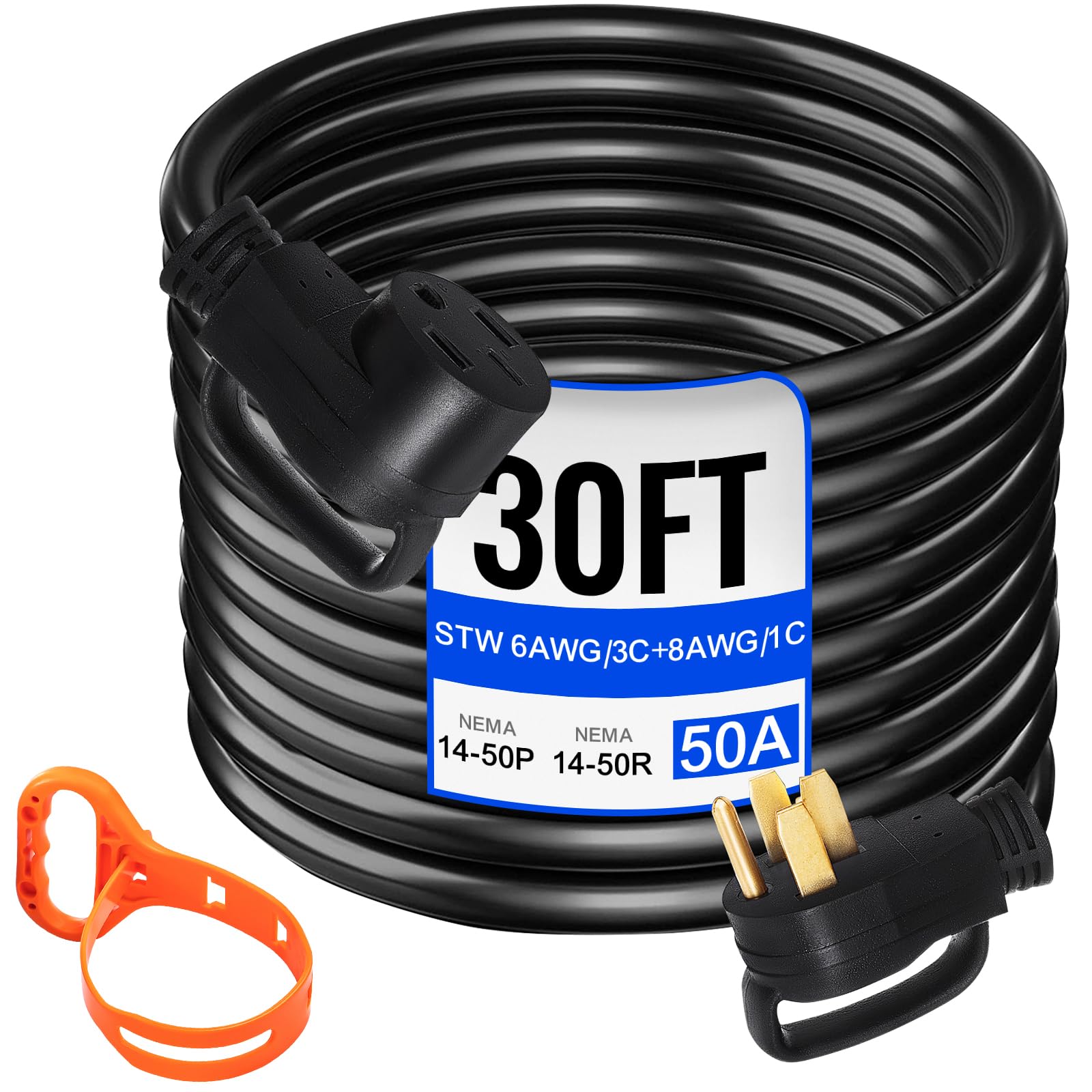 Foto 2 pulgar | Cable De Extensión Para Rv Vevor, 30 Pies, 50 A, Nema N14-50p A N14-50r 125 - Venta Internacional.