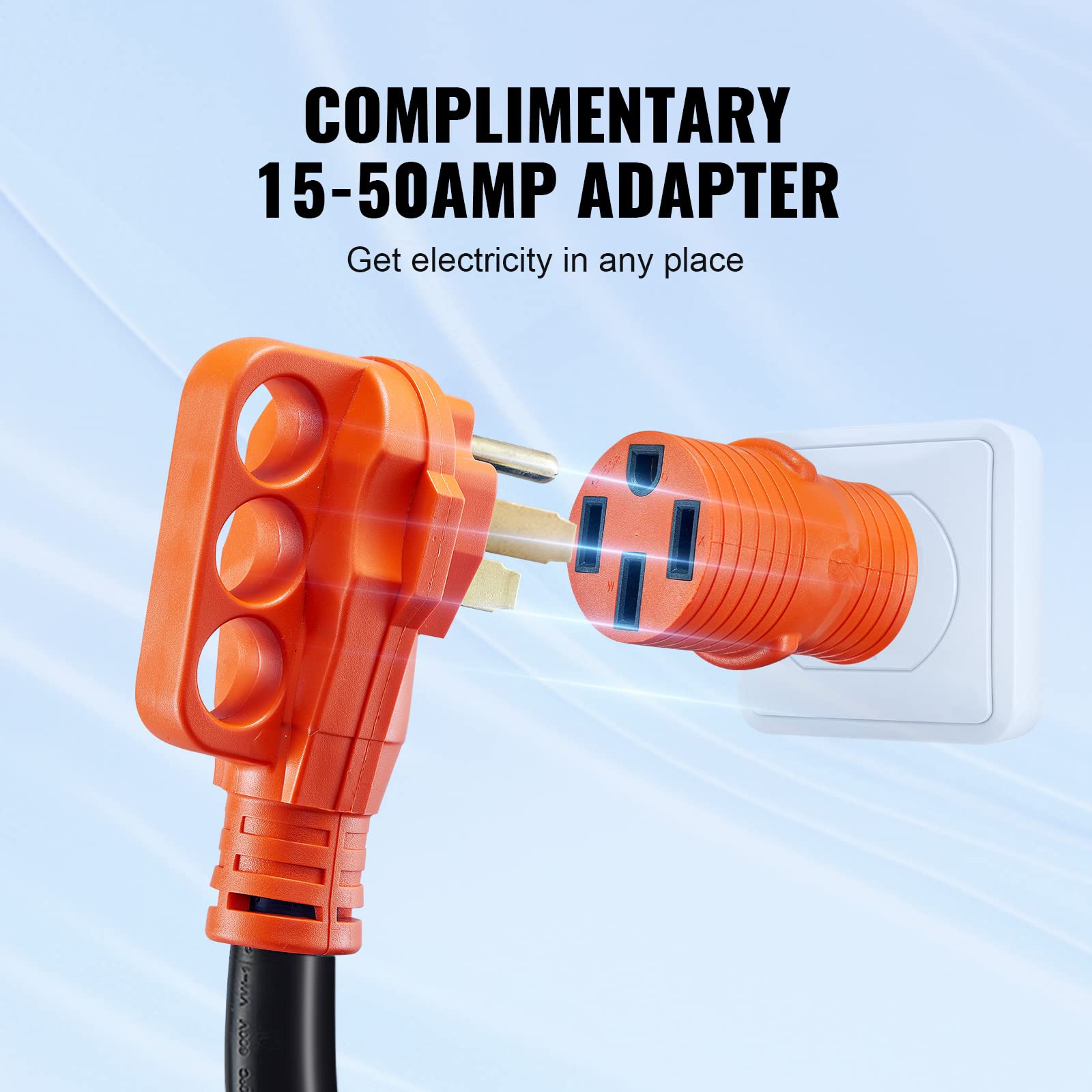 Foto 6 pulgar | Cable De Extensión Vevor Para Vehículos Recreativos, 50 Amperios, 15 Pies, Con Enchufe Nema 14-50r/f - Venta Intern