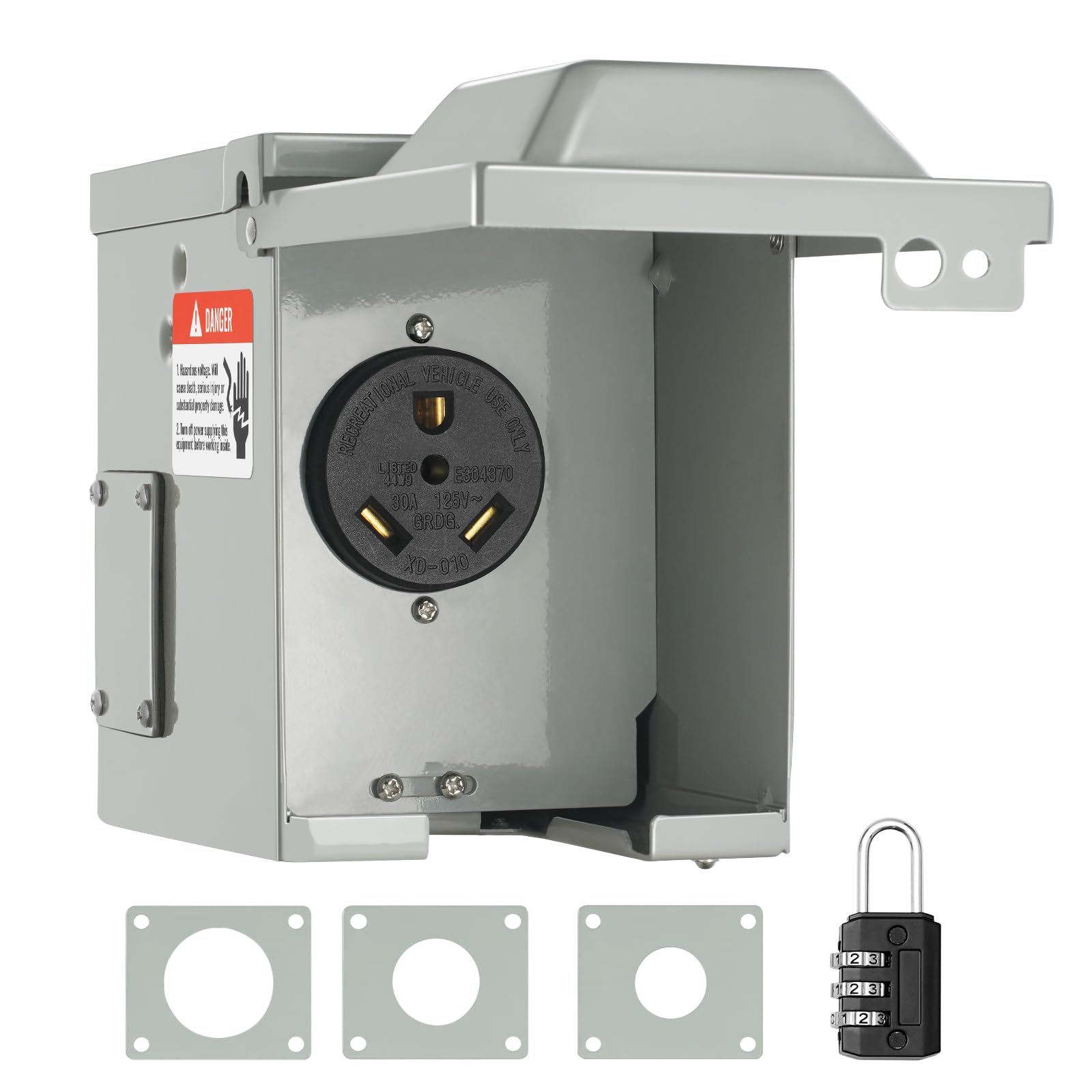 Foto 1 | Caja De Toma De Corriente Rv Vevor 30a 125/250v Nema Tt-30r Weatherpro - Venta Internacional.