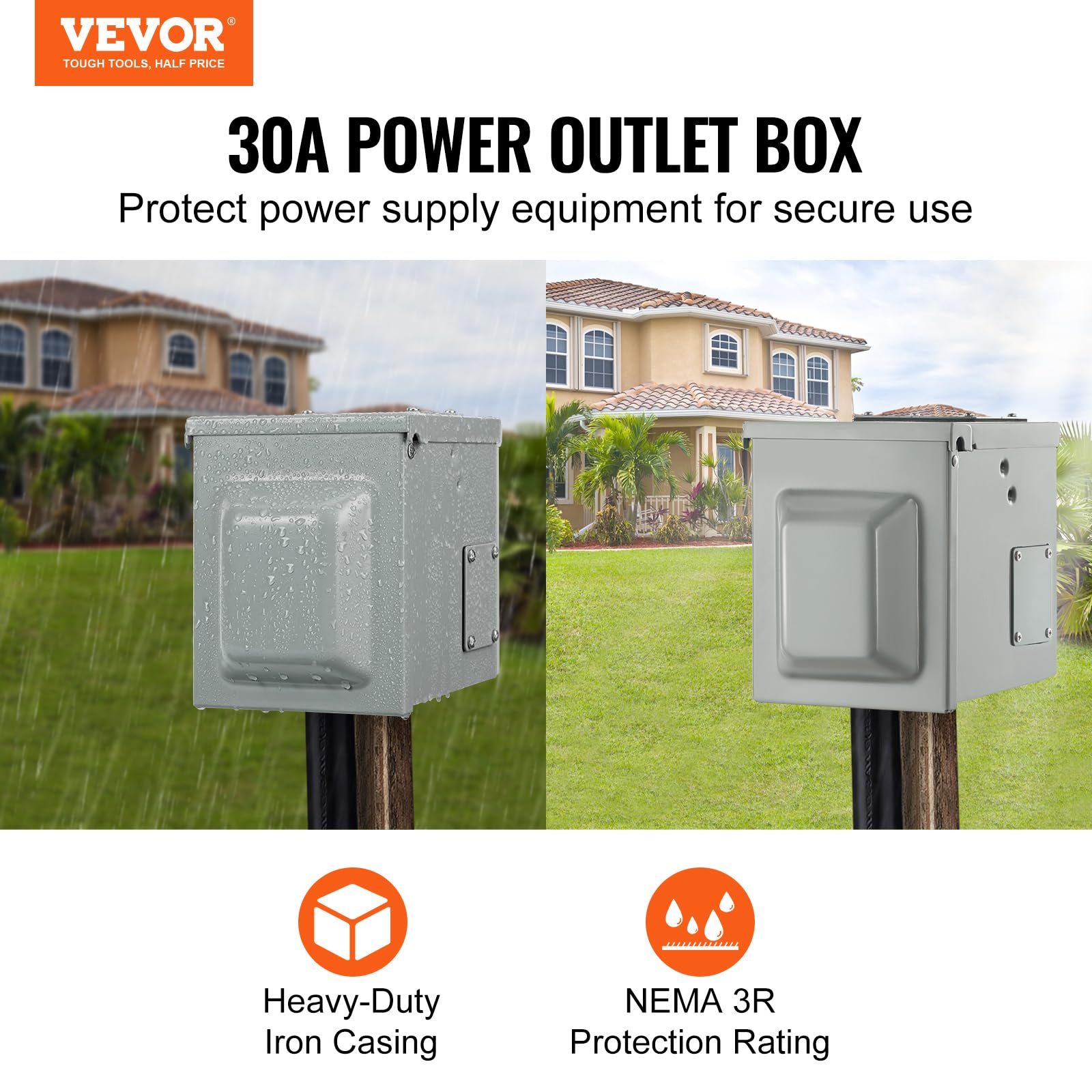 Foto 3 pulgar | Caja De Toma De Corriente Rv Vevor 30a 125/250v Nema Tt-30r Weatherpro - Venta Internacional.