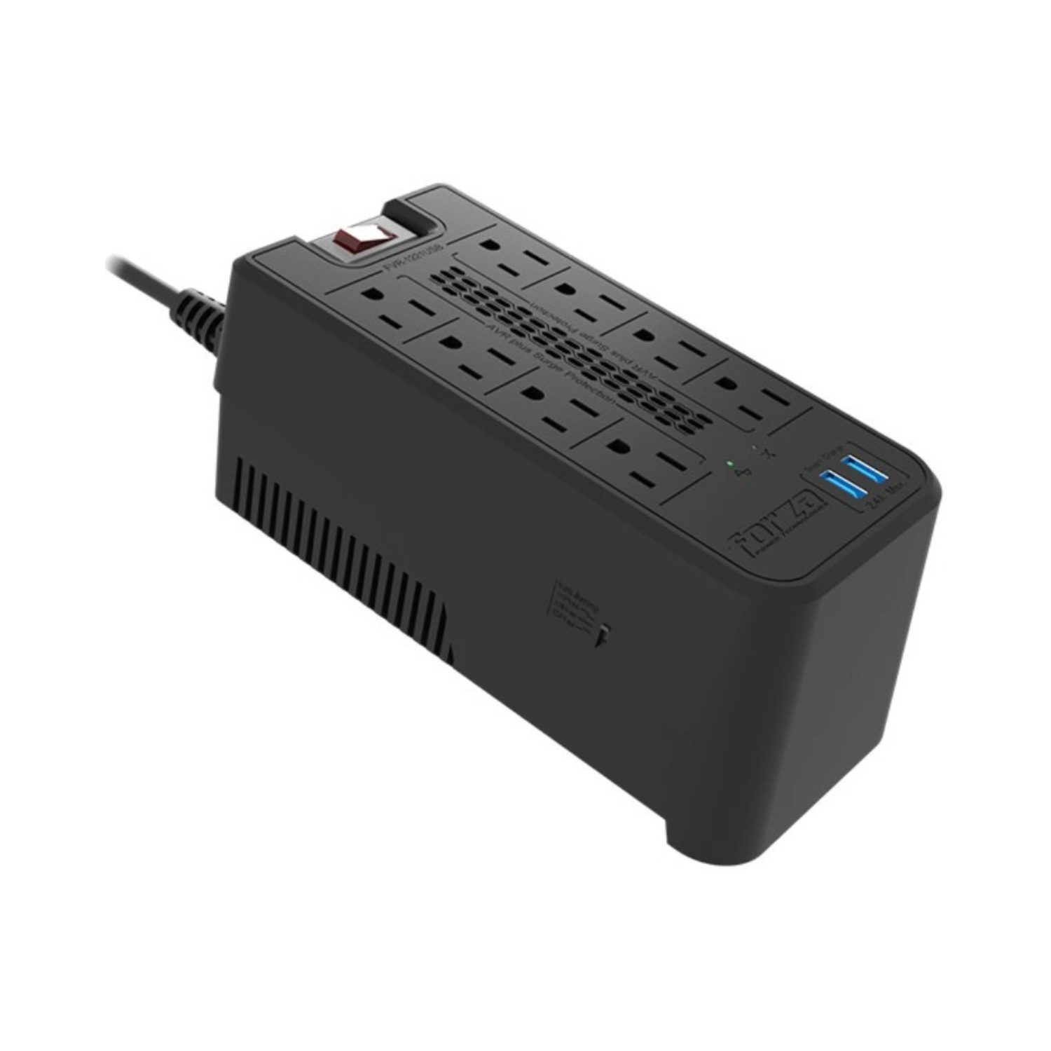 Foto 3 | Regulador Automatico De Voltaje Forza (fvr-1221usb), Color Negro, Capacidad De 1200va Y 600w