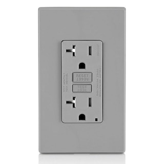 Foto 7 | Salida Gfci Leviton De 20 Amperios, Autocomprobación, Resistente A Manipulaciones, Gris - Venta Internacional.