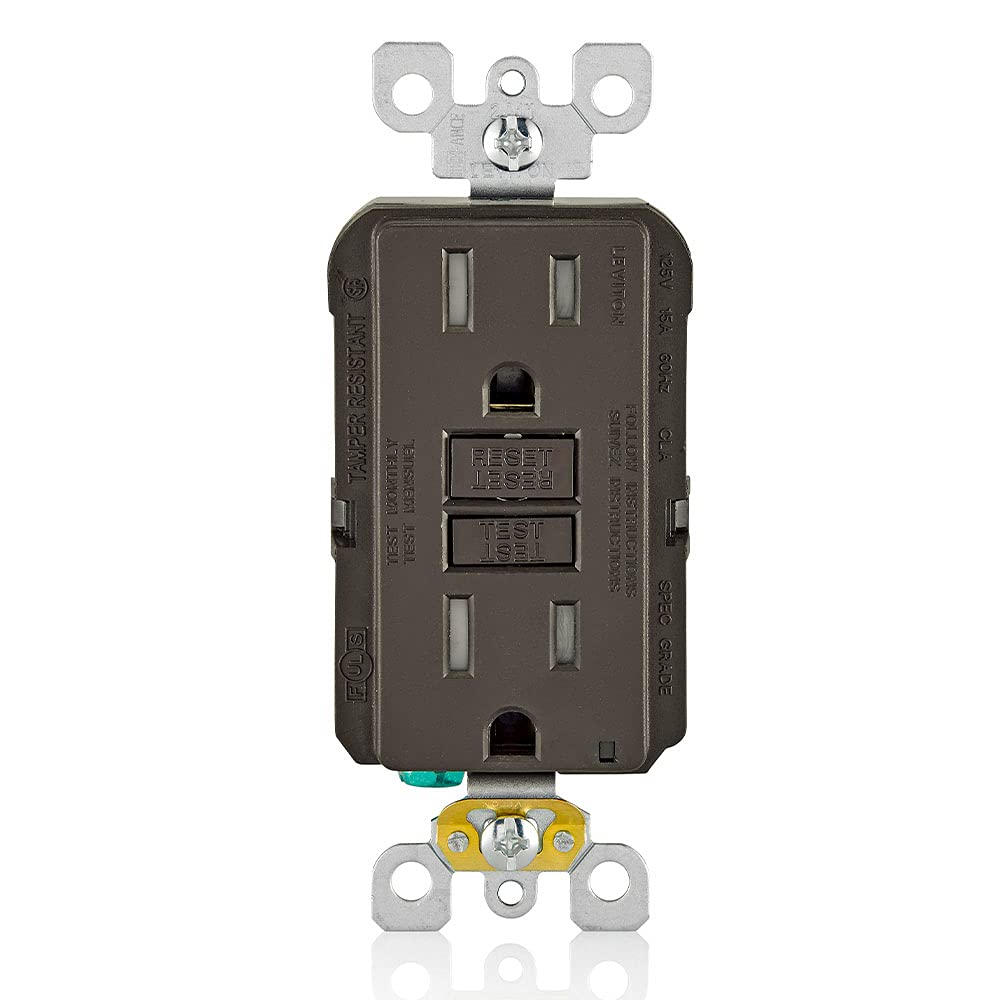 Foto 1 | Salida Gfci Leviton De 15 Amperios, Autocomprobación, Resistente A Manipulaciones, Marrón - Venta Internacional.