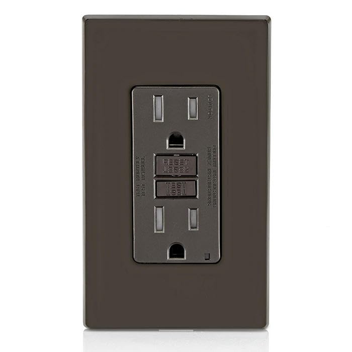 Foto 7 | Salida Gfci Leviton De 15 Amperios, Autocomprobación, Resistente A Manipulaciones, Marrón - Venta Internacional.