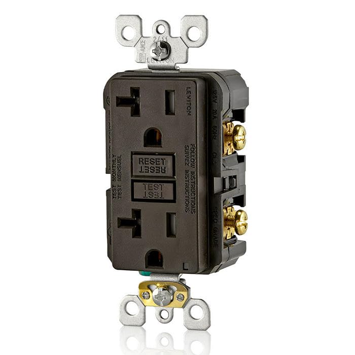 Foto 7 pulgar | Salida Gfci Leviton De 20 Amperios, Autocomprobación, Resistente A Manipulaciones, Marrón - Venta Internacional.