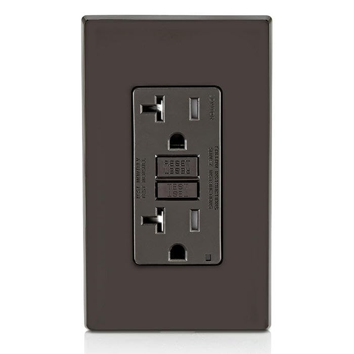 Foto 7 | Salida Gfci Leviton De 20 Amperios, Autocomprobación, Resistente A Manipulaciones, Marrón - Venta Internacional.