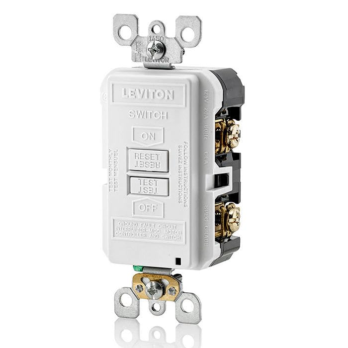Foto 6 | Autotest Gfci Leviton Gfrbf-w De Blank Face, 20 A, Con Led Blanco - Venta Internacional.