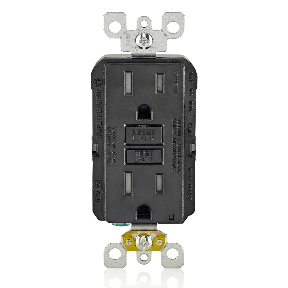 Foto 2 pulgar | Salida Gfci Leviton De 15 Amperios, Autocomprobación, Resistente A Manipulaciones, Color Negro - Venta Internacional.