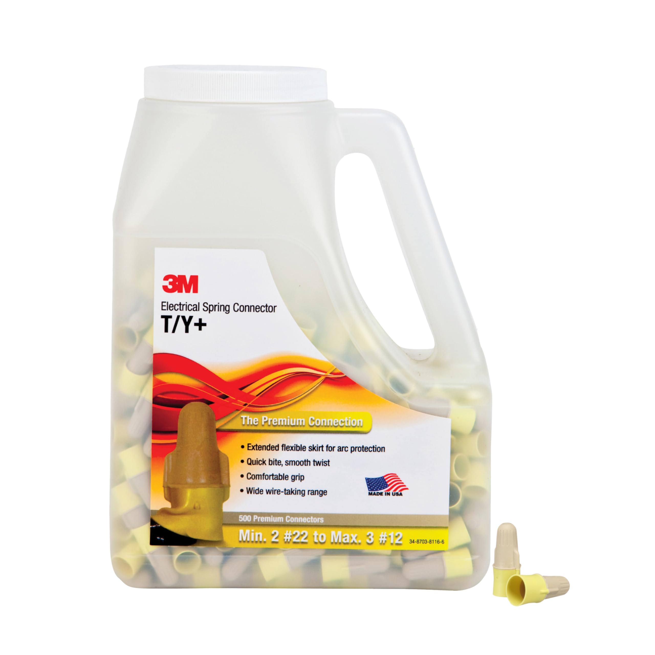 Conector De Cables 3m Performance Plus T/y+jug Bronce/yellow 500u - Venta Internacional.