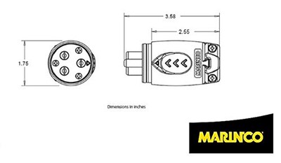 Foto 2 | Enchufe Y Receptáculo Para Motor De Pesca Por Curricán Marinco 12vcps3 70a - Venta Internacional.