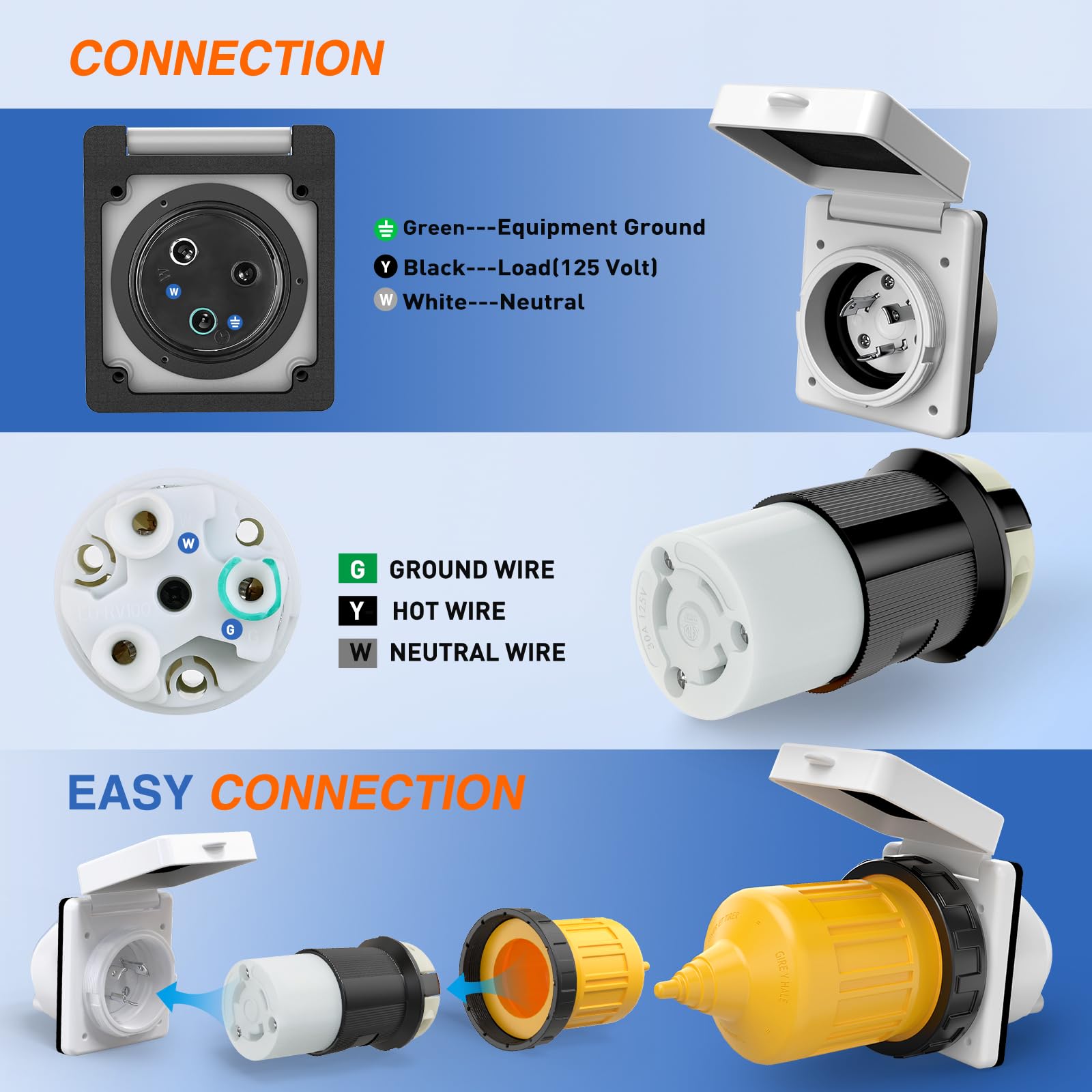 Foto 8 pulgar | Kit De Alimentación Para Rv, Toma De Corriente, Shore, 30 A, 125 V, Nilight - Venta Internacional.