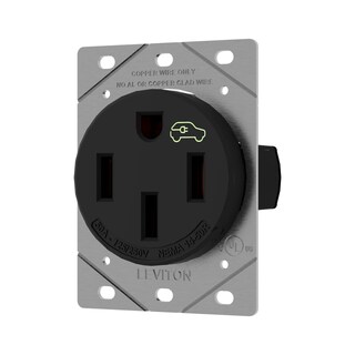Foto 1 | Receptáculo De Carga Leviton 1450r, 50 Amperios, Vehículo Eléctrico Pesado, Negro - Venta Internacional.