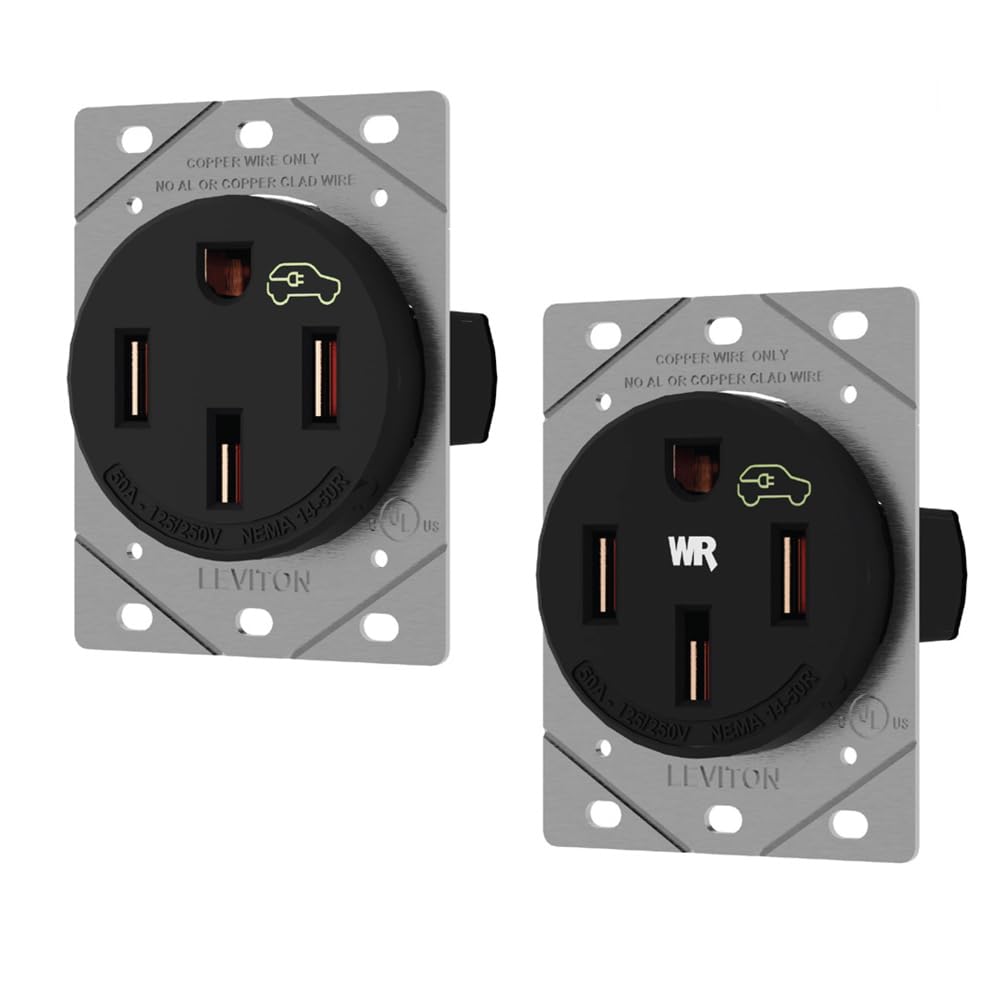Foto 3 pulgar | Receptáculo De Carga Leviton 1450r, 50 Amperios, Vehículo Eléctrico Pesado, Negro - Venta Internacional.
