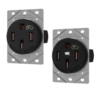 Foto 2 | Receptáculo De Carga Leviton 1450r, 50 Amperios, Vehículo Eléctrico Pesado, Negro - Venta Internacional.