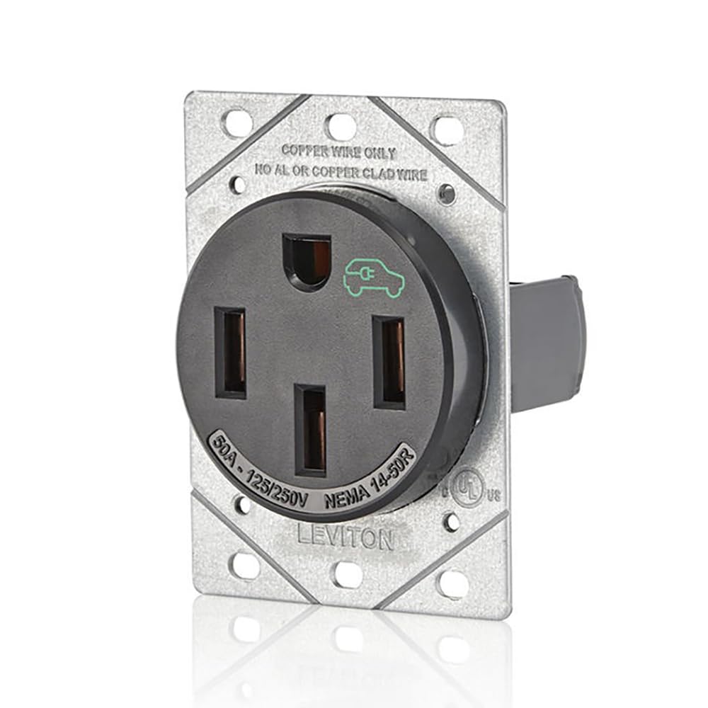 Foto 5 pulgar | Receptáculo De Carga Leviton 1450r, 50 Amperios, Vehículo Eléctrico Pesado, Negro - Venta Internacional.