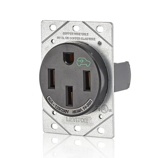 Foto 4 | Receptáculo De Carga Leviton 1450r, 50 Amperios, Vehículo Eléctrico Pesado, Negro - Venta Internacional.