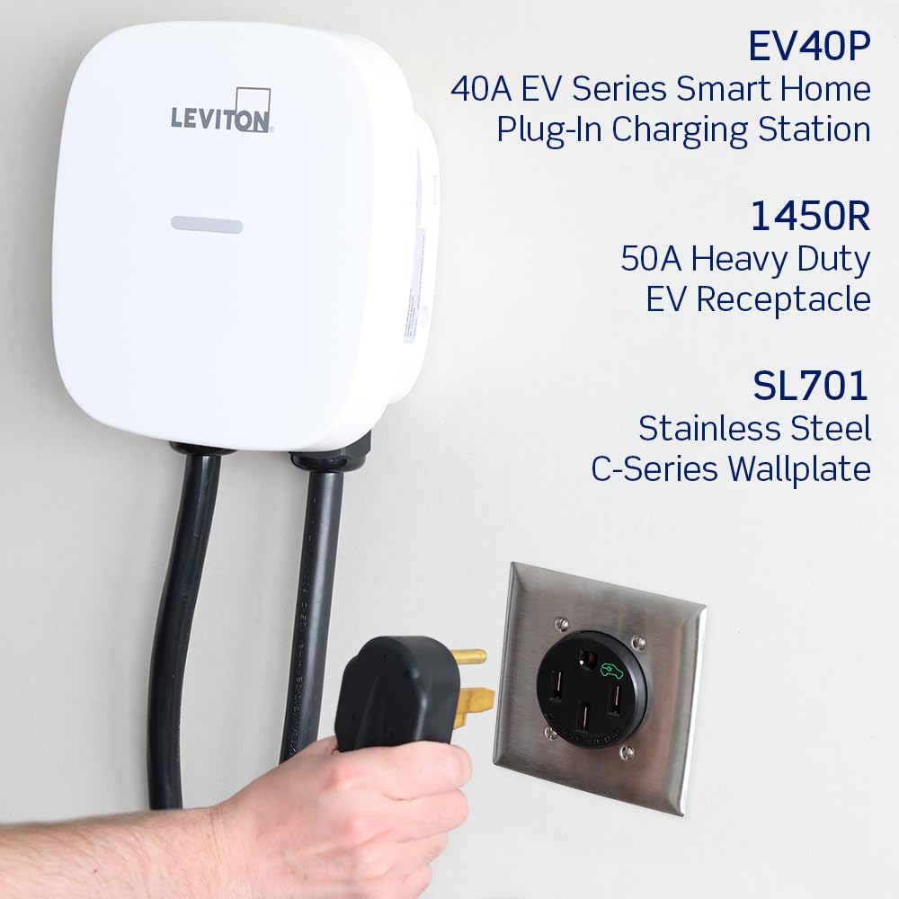 Foto 6 pulgar | Receptáculo De Carga Leviton 1450r, 50 Amperios, Vehículo Eléctrico Pesado, Negro - Venta Internacional.