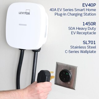Foto 5 | Receptáculo De Carga Leviton 1450r, 50 Amperios, Vehículo Eléctrico Pesado, Negro - Venta Internacional.