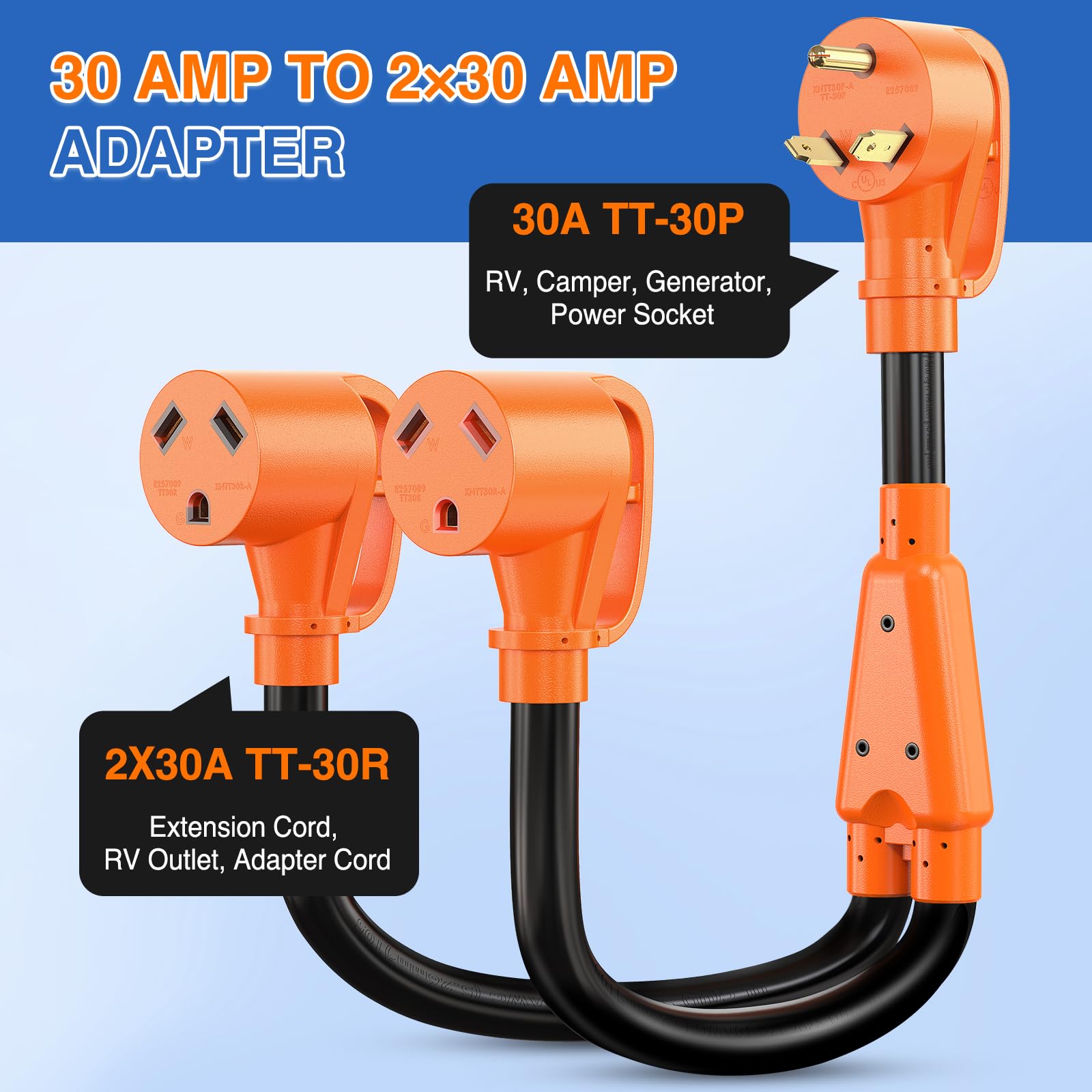 Foto 2 | Cable Adaptador Rv Y Splitter Nilight 30 A Con Cable 10 Awg - Venta Internacional.