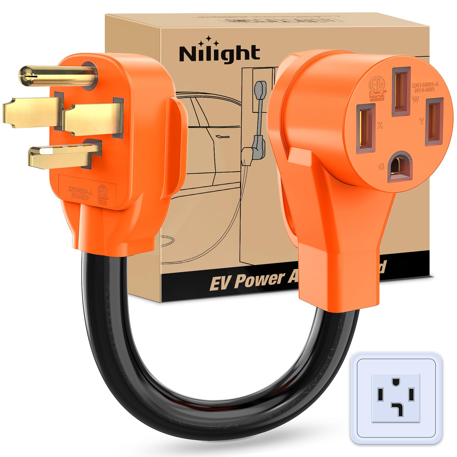 Foto 2 pulgar | Cable Adaptador De Cargador Ev Nilight De 30 A A 50 A, 4 Clavijas, 10 Awg - Venta Internacional.