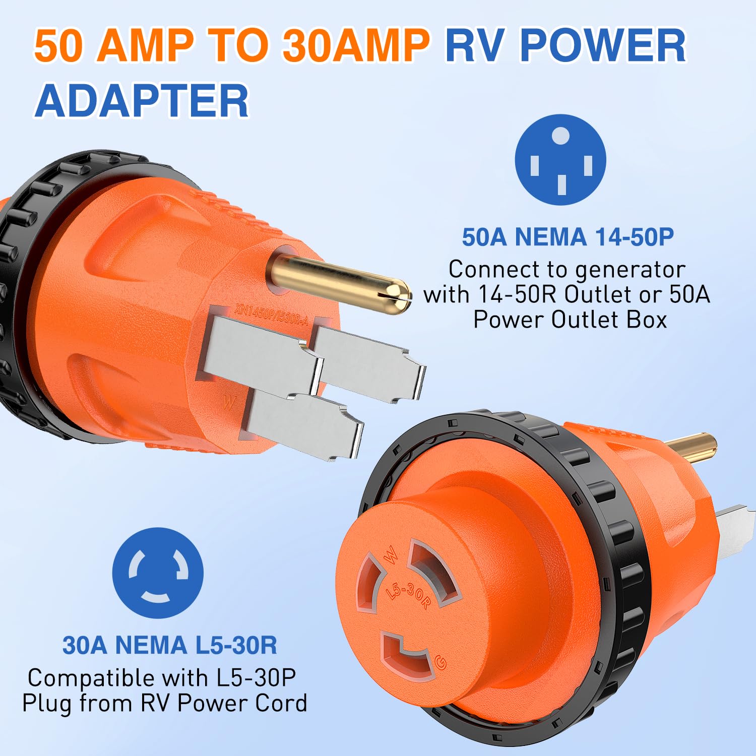 Foto 3 pulgar | Adaptador De Corriente Nilight 50a Macho A 30a Hembra Rv Twist Lock - Venta Internacional.