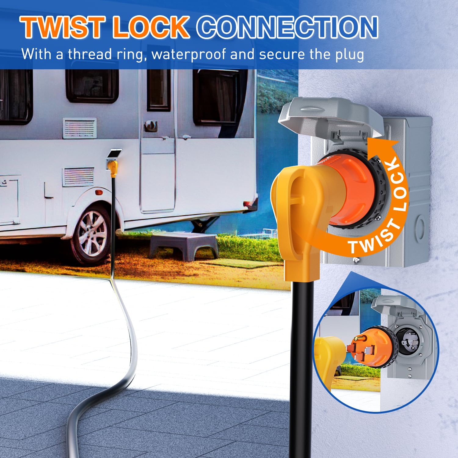 Foto 4 | Adaptador De Corriente Nilight 50a Macho A 30a Hembra Rv Twist Lock - Venta Internacional.