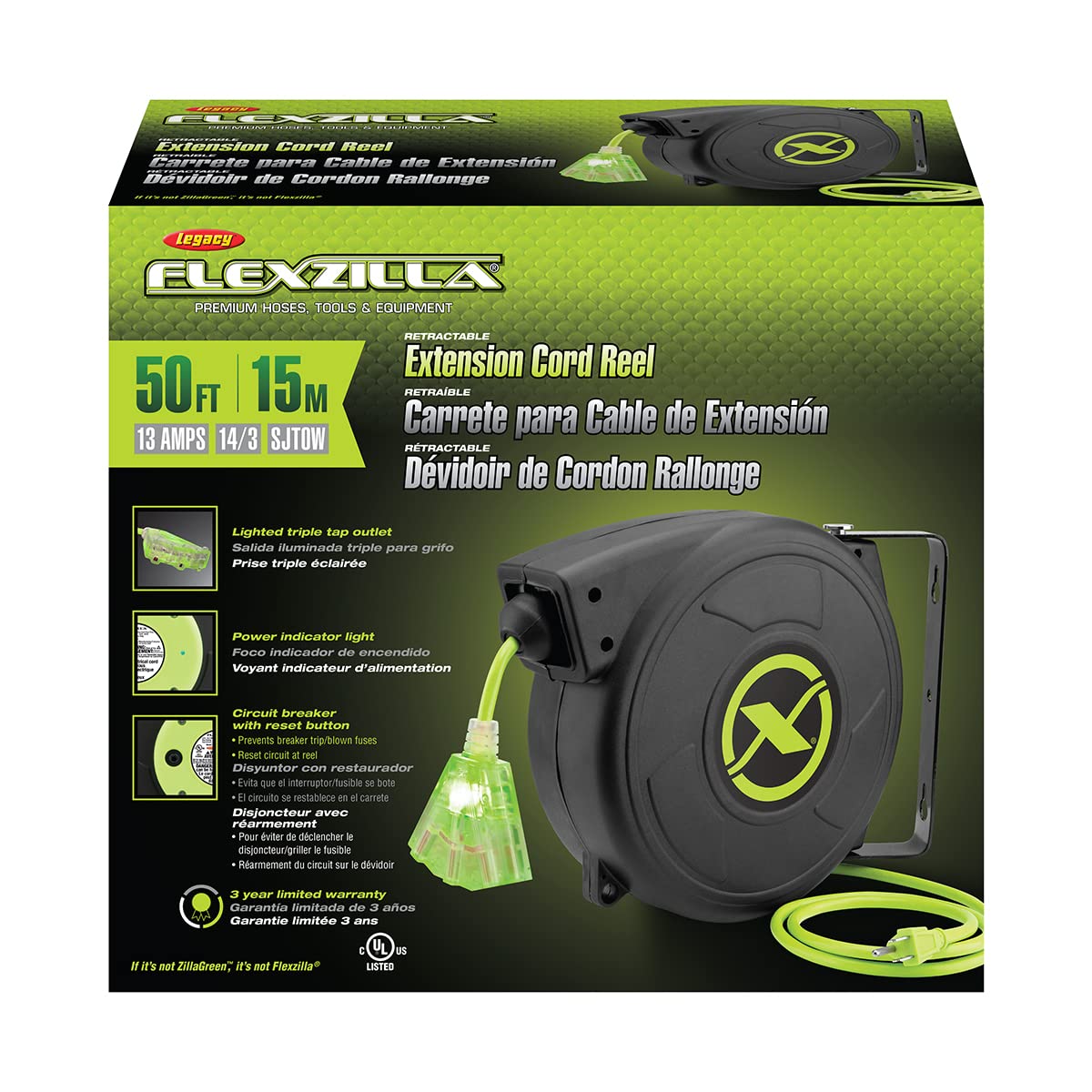 Foto 3 pulgar | Carrete De Cable De Extensión Retráctil Flexzilla Fz8140503 De 50 Pies - Venta Internacional.