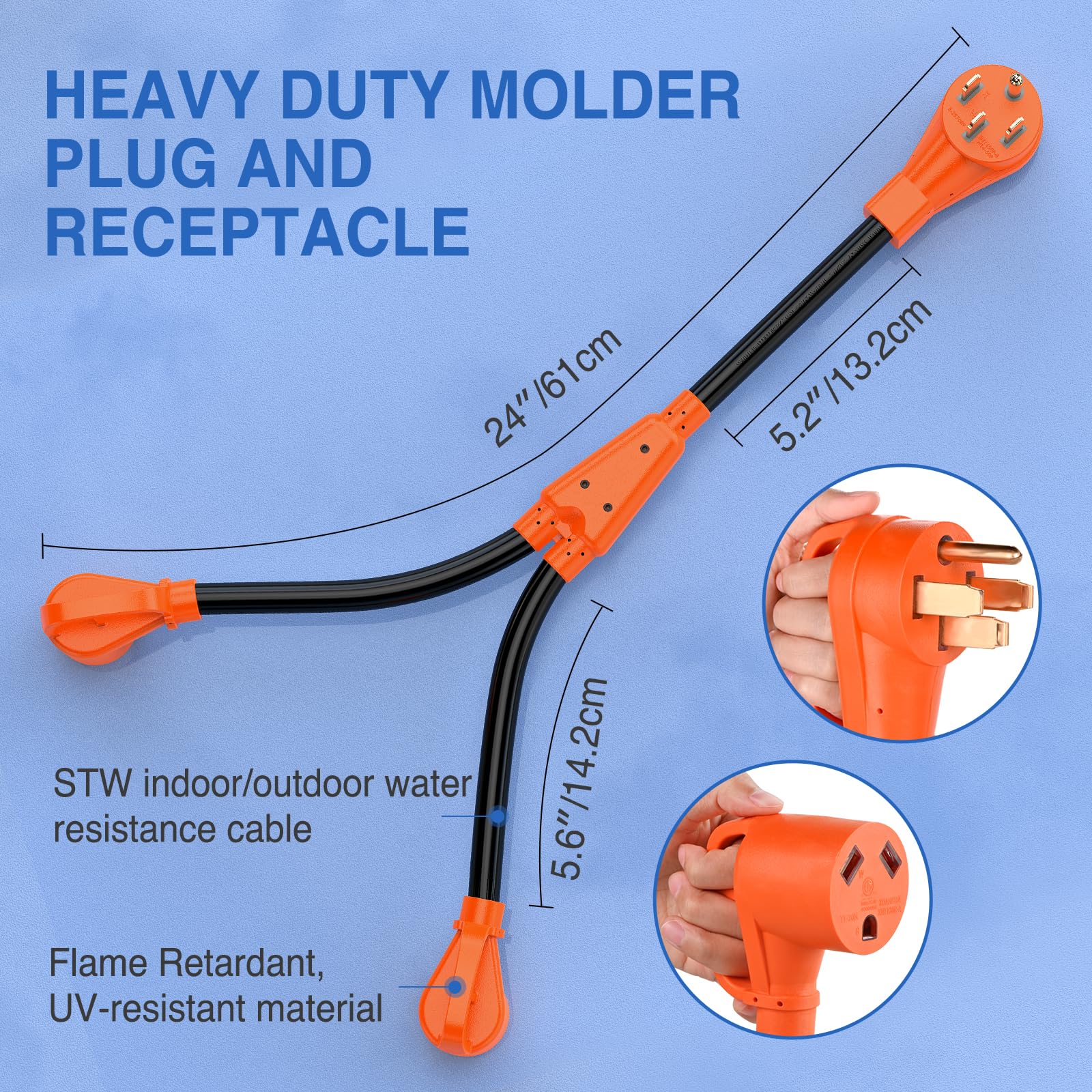 Foto 3 | Cable Adaptador Nilight, 50 A, Macho, A Dos Unidades, 30 A, Hembra, Autocaravana - Venta Internacional.
