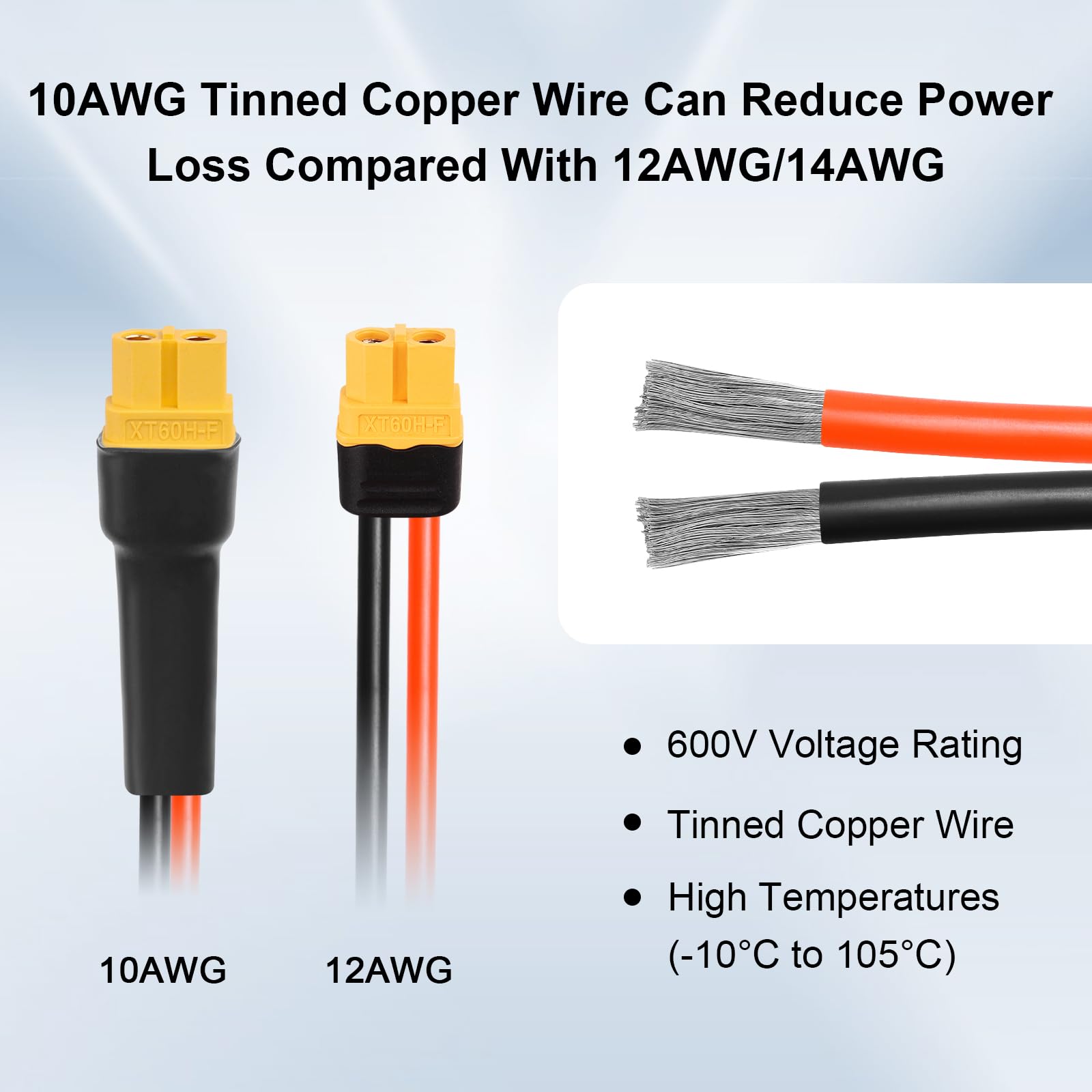 Foto 2 | Cable De Extensión Xrds -rf Xt60 10 Awg 1,8 M Para Modelos Rc, Dron - Venta Internacional.