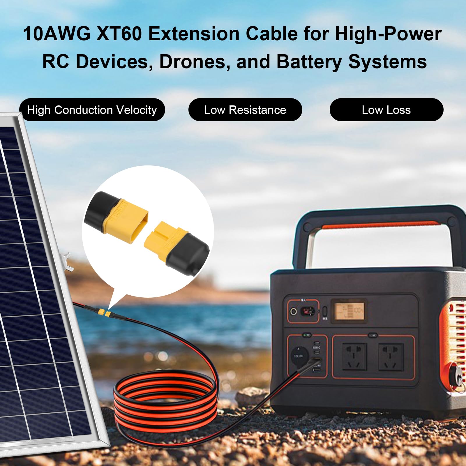 Foto 7 pulgar | Cable De Extensión Xrds -rf Xt60 10 Awg 1,8 M Para Modelos Rc, Dron - Venta Internacional.
