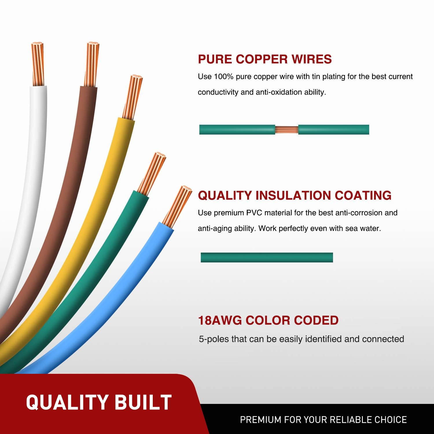 Foto 2 | Conector De Extremo De Remolque Nilight De 5 Vías, 56 Cm, 5 Pines - Venta Internacional.